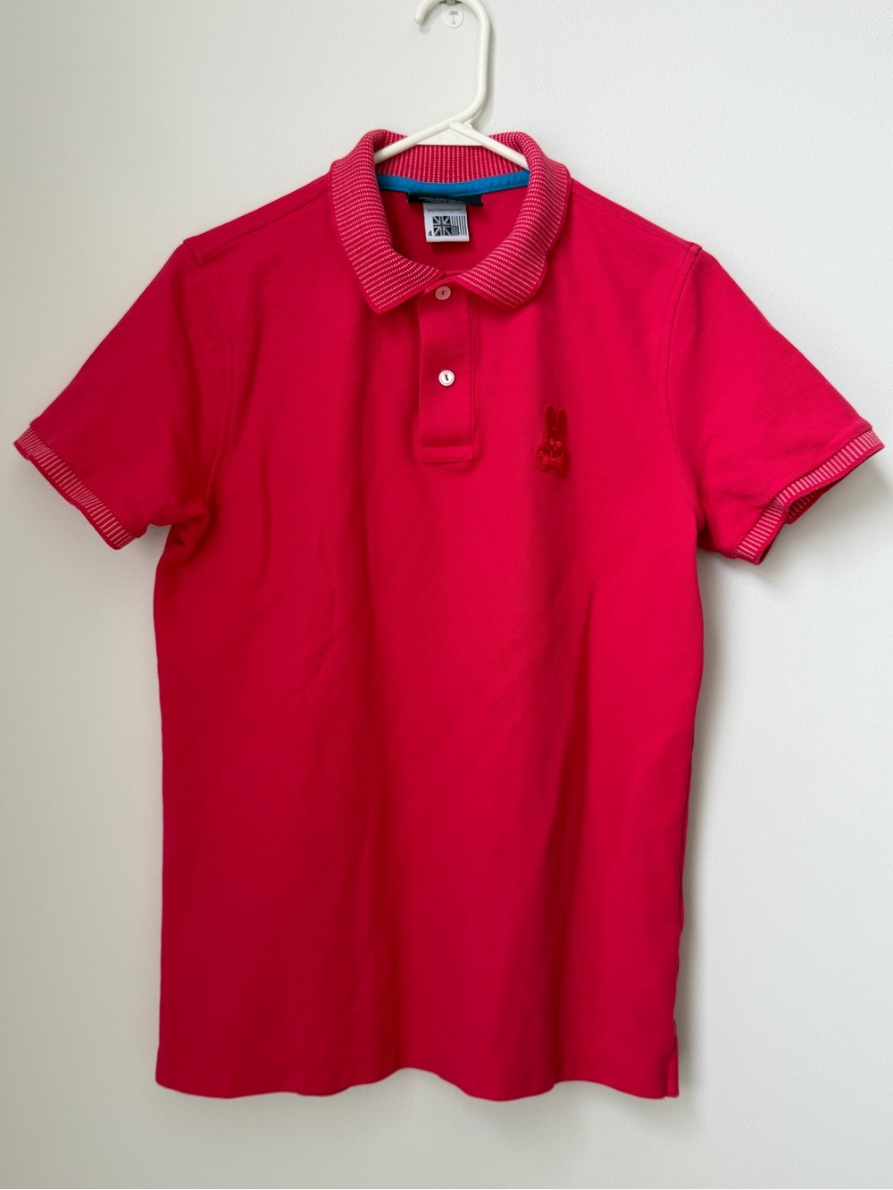 Psycho Bunny Polo Shirt Mens 4 Small Bright Pink Pima Cotton Short Sleeve Preppy